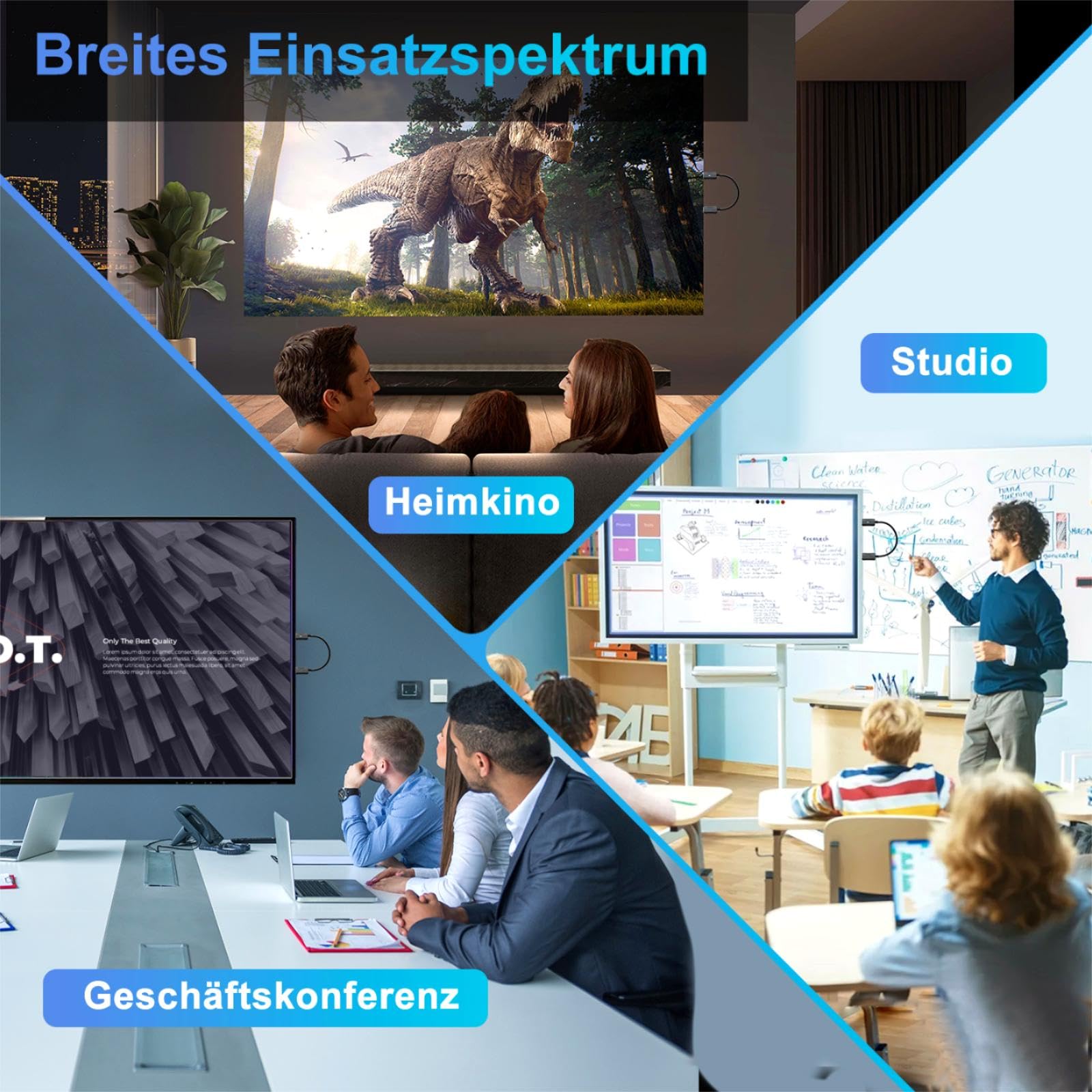 Wireless HDMI Transmitter and Receiver, 5.8G Kabellos Funkübertragung 4K Dekodierung, HDMI Wireless Funkübertragung für Funk Streaming Video Audio File von, Laptop, PC zu HDTV, Projektor, Schwarz