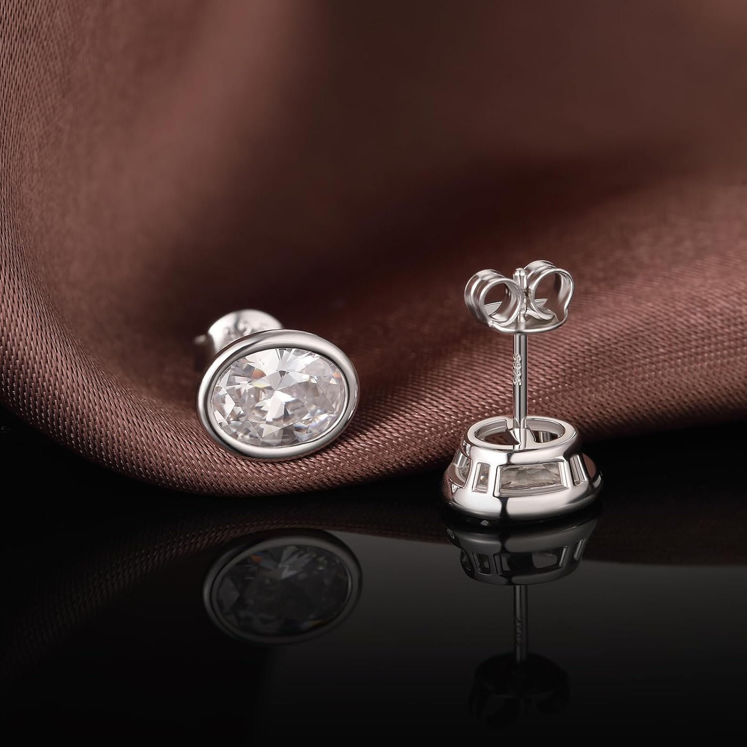 Brilliant Heart-cut/Oval-cut/Trillion-cut/Cushion-cut/Emerald-cut/Marquise-cut Stud, 925 Sterling Silver Cubic Zirconia Stud Earrings for Women Men - Image 3