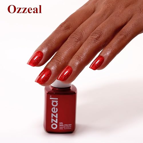 Miniatura 7 de Esmalte de uñas de gel con purpurina, esmalte de uñas de gel con purpurina rojo sangre brillante con brillantina, esmalte de uñas de gel con brillo