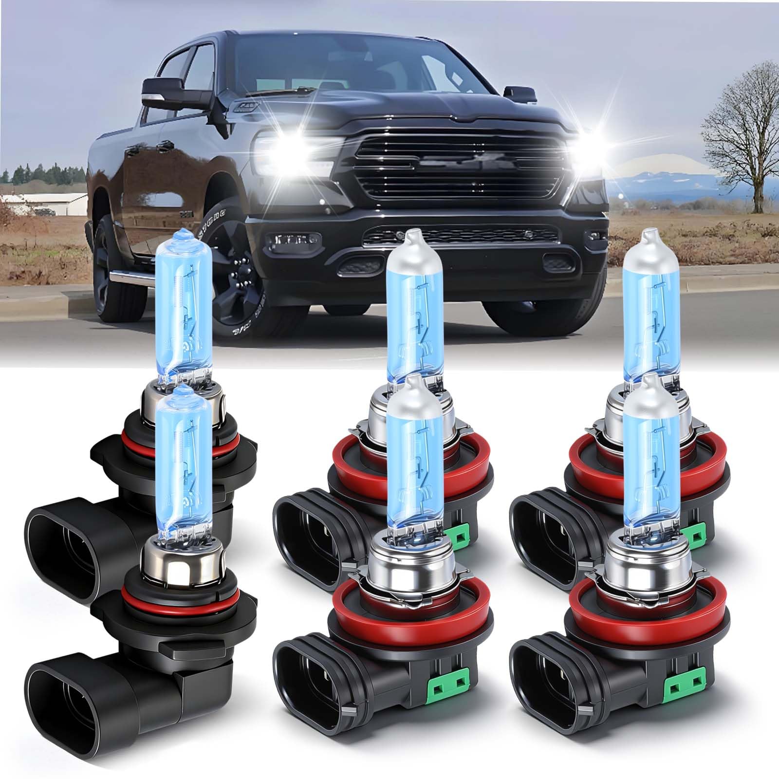 SHENKENUO Fit For DODGE RAM 1500 - 2022 ram 1500 headlight bulb