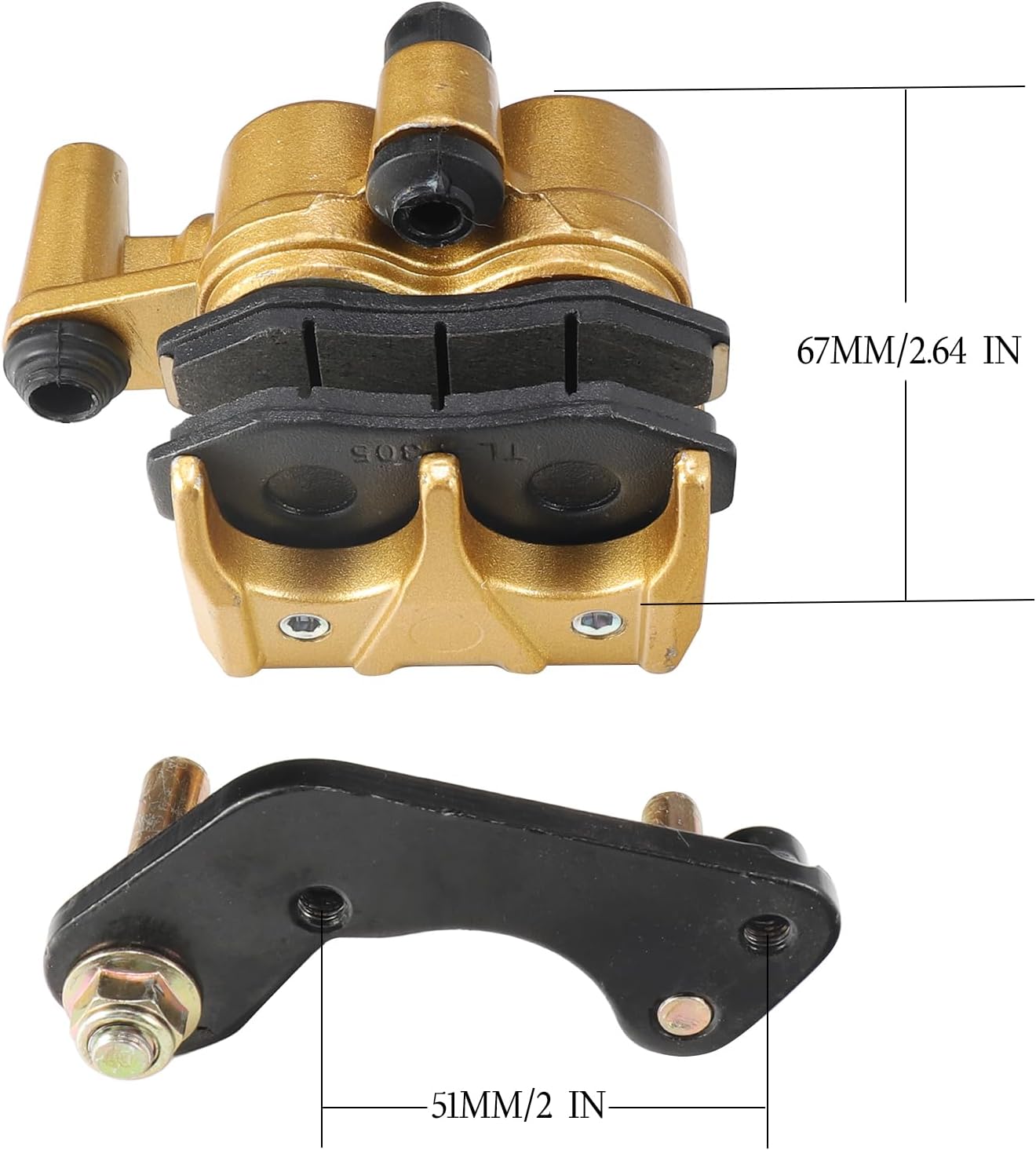 Front Brake Calipers 51mm Twin Piston Hydraulic Cylinder Caliper For Chinese 50cc-125cc ATV Quad Pit Pro Dirt Bike Go kart Apollo 140cc z40