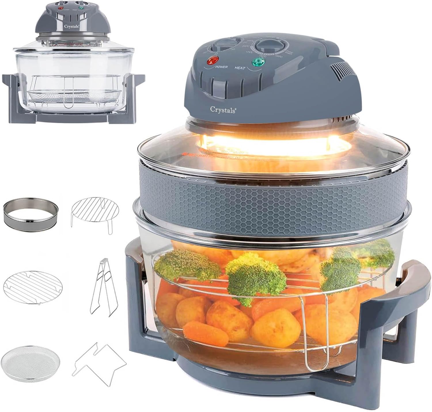 Crystals Halogen Oven Air Fryer, Oilfree Meals With Our Manual Air Fryer, Ideal For Baking