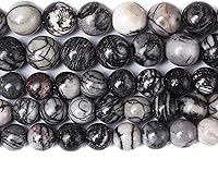 Vista 102 de 12MM 30 unidades de cuentas sueltas de jaspe obsidiana de copo de nieve marrón natural para hacer joyas, pulseras DIY