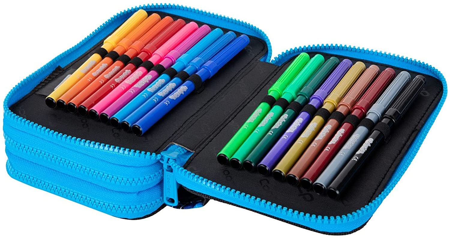 COOLPACK XXL Trousse à crayons 44 pièces 3 étages 20 x 13,5 x 7 cm Garçon Fille