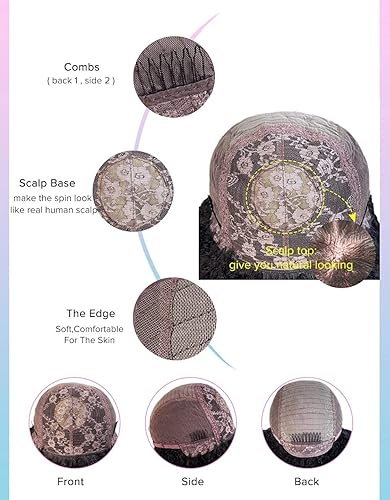 Miniatura 5 de Glueless peluca con flequillo rizado profundo Bob pelucas de pelo humano para las mujeres ninguno Encaje frontal peluca del cuero cabelludo superior