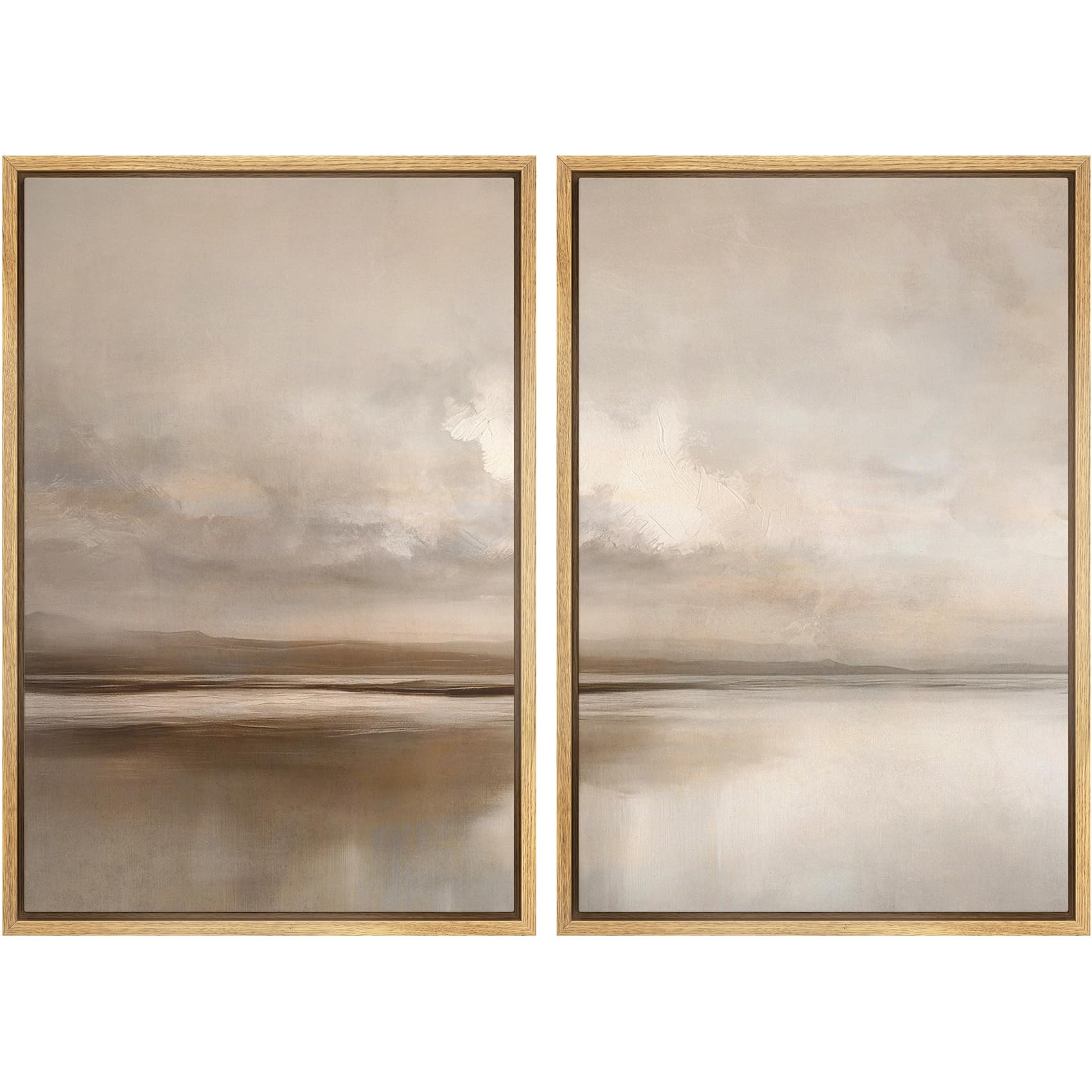 MUDECOR Framed Canvas Print Wall Art Monochromatic Gradient Abstract Minimalist Gray Illustrations Modern Art Decorative Bohemian Colorful Chic for Living Room, Bedroom, Office - 16"x24"x2 Black — view 90