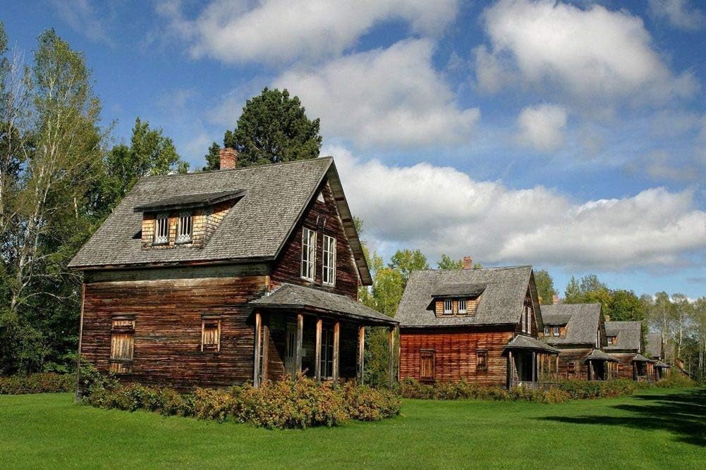 同様の木製キャビンの壁紙 世界の壁紙 キャンバス ステッカー 印刷 壁紙ポスター 壁飾り60cmx40cm チープ 絵画 写真 特大 はがせるシール式