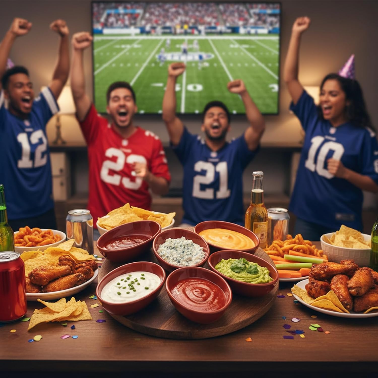 FoldTier 6 Pack Football Bowls Ceramic Football Shaped Dip Bowl 3.15 Inch Small Serving Tray Appetizer Serving Dishes for Tailgate Dinner Sport Event Chip and Dip Sports Game Birthday Party Decoration