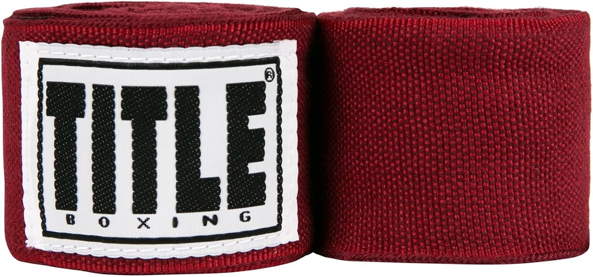 Title Boxeo Vendaje Mexicano Elástico para Manos, Granate, 180"