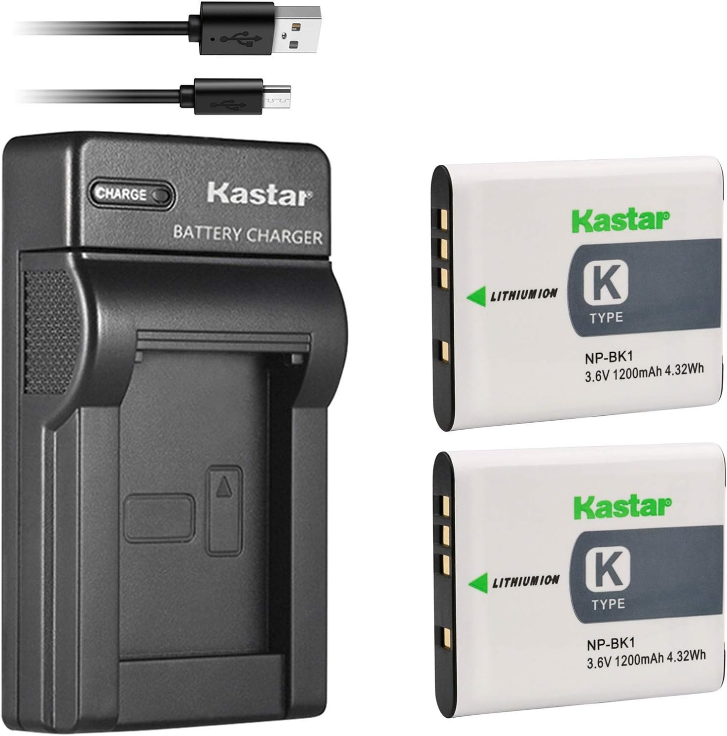 Kastar Slim USB Charger for Sony NP-BK1 & Cybershot DSC-W180 to W980, Webbie MHS-CM1 & PM1 to PM5, Bloggie MHS-CM5