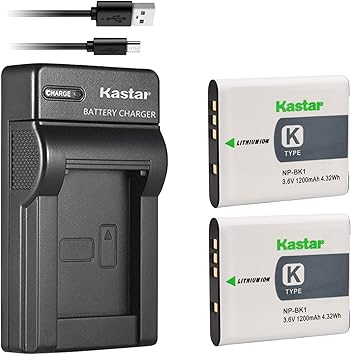 Kastar Slim USB Charger for Sony NP-BK1 & Cybershot DSC-W180 to W980, Webbie MHS-CM1 & PM1 to PM5, Bloggie MHS-CM5