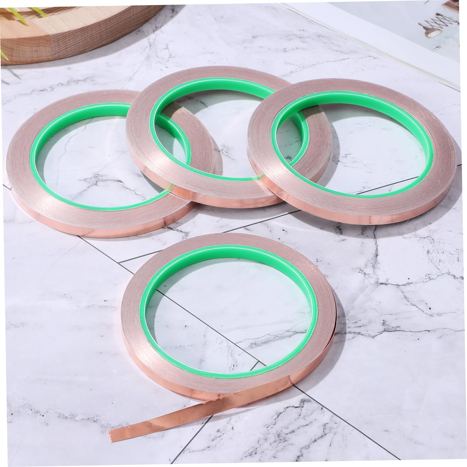 Ruban De Cuivre 25m X 5mm, Ruban Adhésif Extra Long Feuille De Cuivre Bande Ruban Adhésif