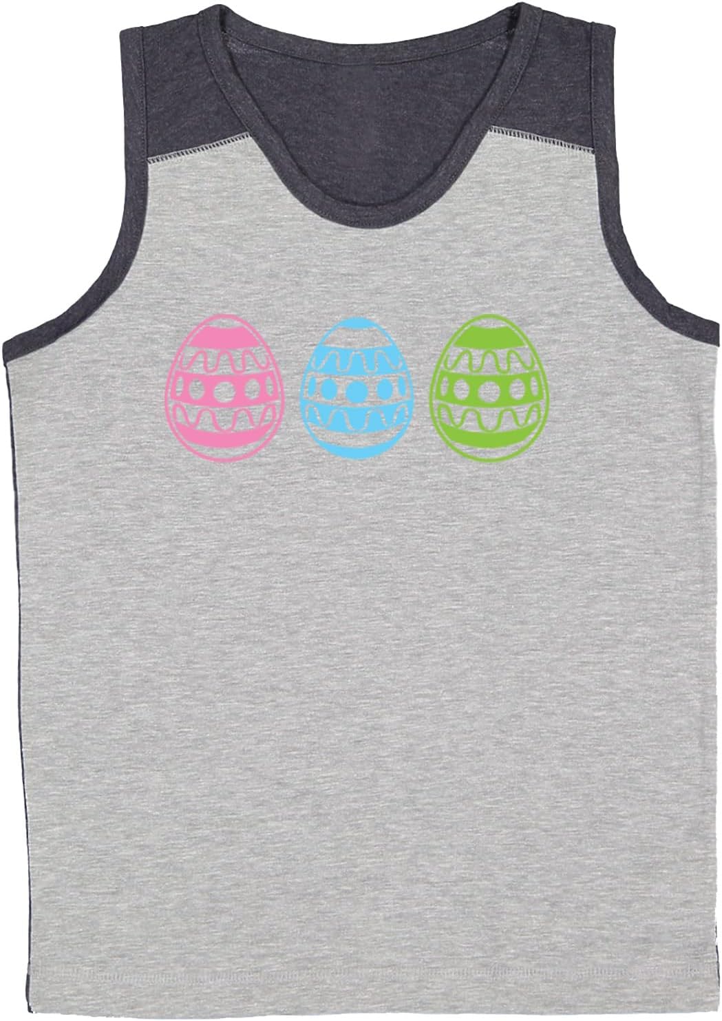 Tri Colored Easter Egg - Colorful Cute Youth Contrast Back Tank Top