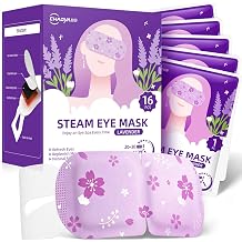 16 Packs Self Heating Steam Eye Mask - Heated Eye Mask for Dry Eyes, Disposable Warming Eye Mask, Fatigue & Puffiness Relief, Travel & Sleep Essential for Ideal Spa Gift Lavender