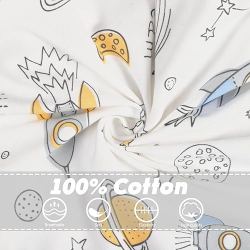 Miniatura 5 de Paquete de 2 mantas de transición con cremallera de 2 vías, 2 en 1 brazos de transición hacia arriba, 100% algodón para recién nacidos, con