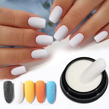 White Nail Glitter for Nails, White Sugar Nail Glitter Powder for Christmas Snowflake Nails Design Nails Decoration Crafts for Manicure