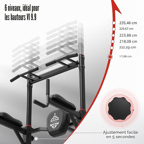 Sportsroyals Power Tower Pull Up Bar Station, 450LBS Stable Pull Up Dip Station for Home Gym Strength Training Equipment - 4