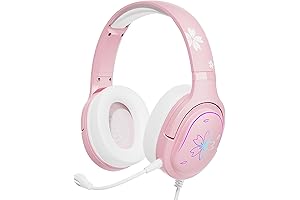 Mytrix Sakura Cherry Blossoms Pink Wired Gaming Headphones