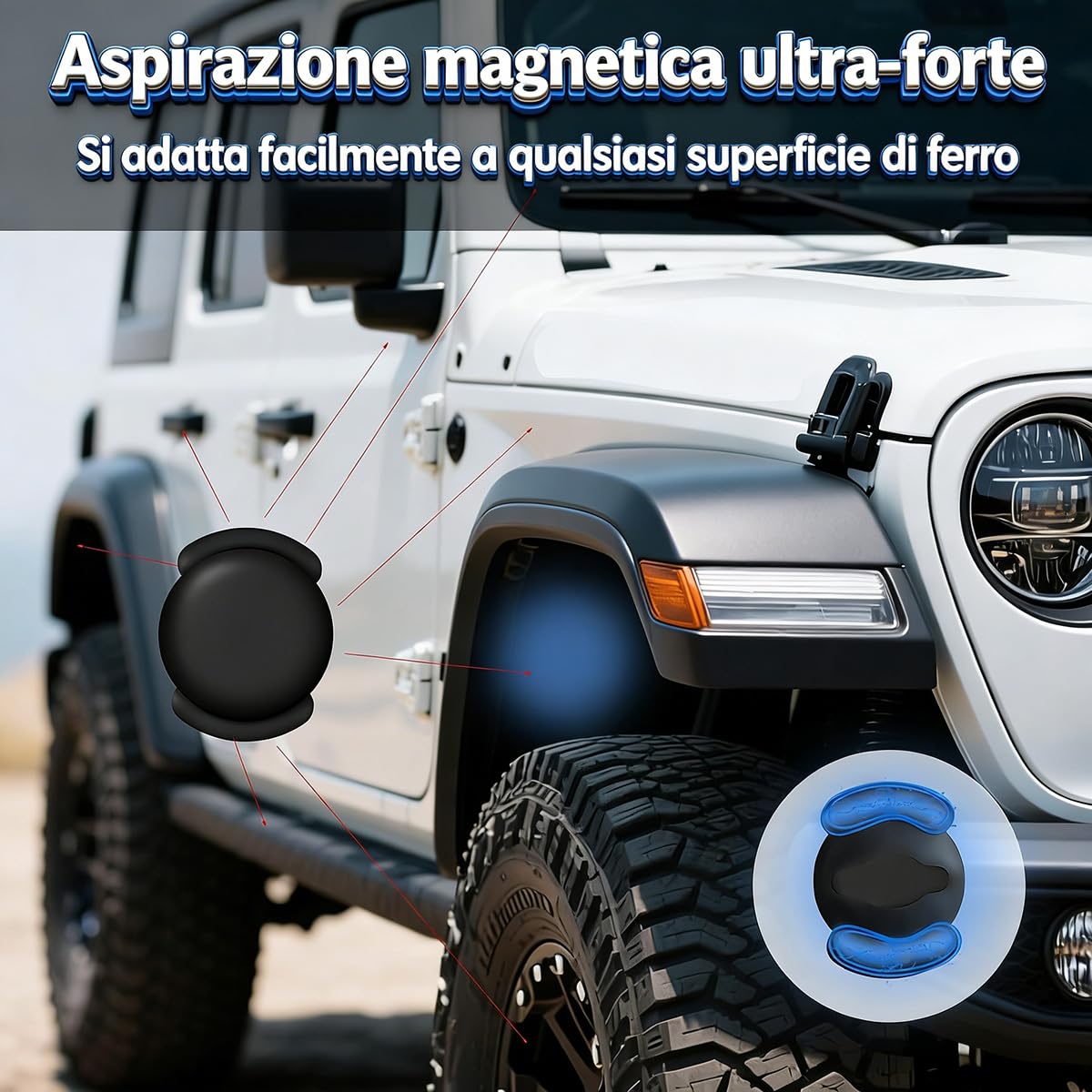 2026 GPS Tracker per Auto, Magnetico Localizzatore GPS per Auto, Localizzatore Senza SIM, Supporta i Sistemi iOS/Android, Può Tracciare Veicolo/Bambini/Moto/Valigia in Tempo Reale Tramite APP (4)