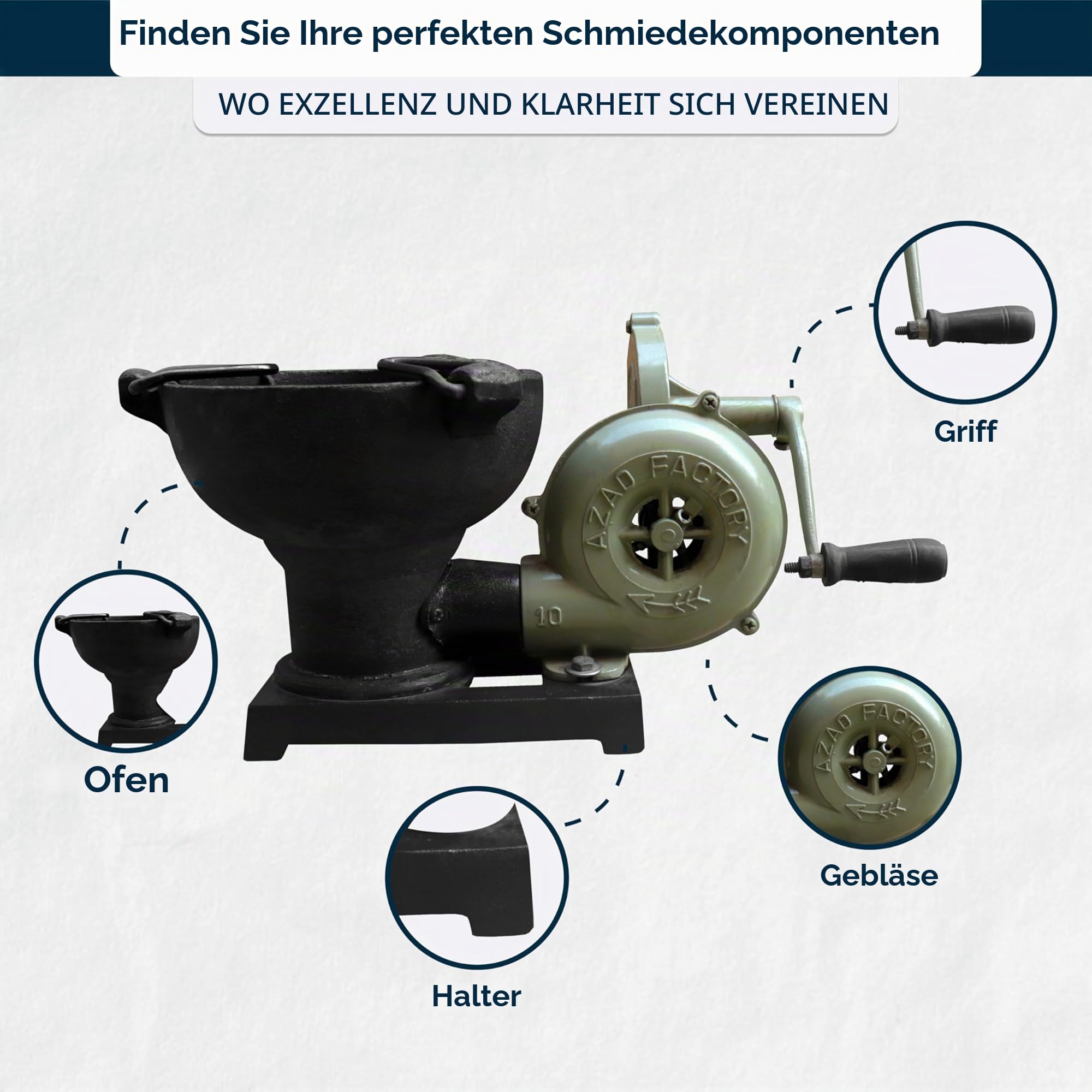 Simond Store Schmiedeschmiede mit Handgebläse für Messerherstellung, Schmiedewerkzeuge, Ausrüstung, Kohleschmiedeofen im Vintage-Stil mit Pedalgriff