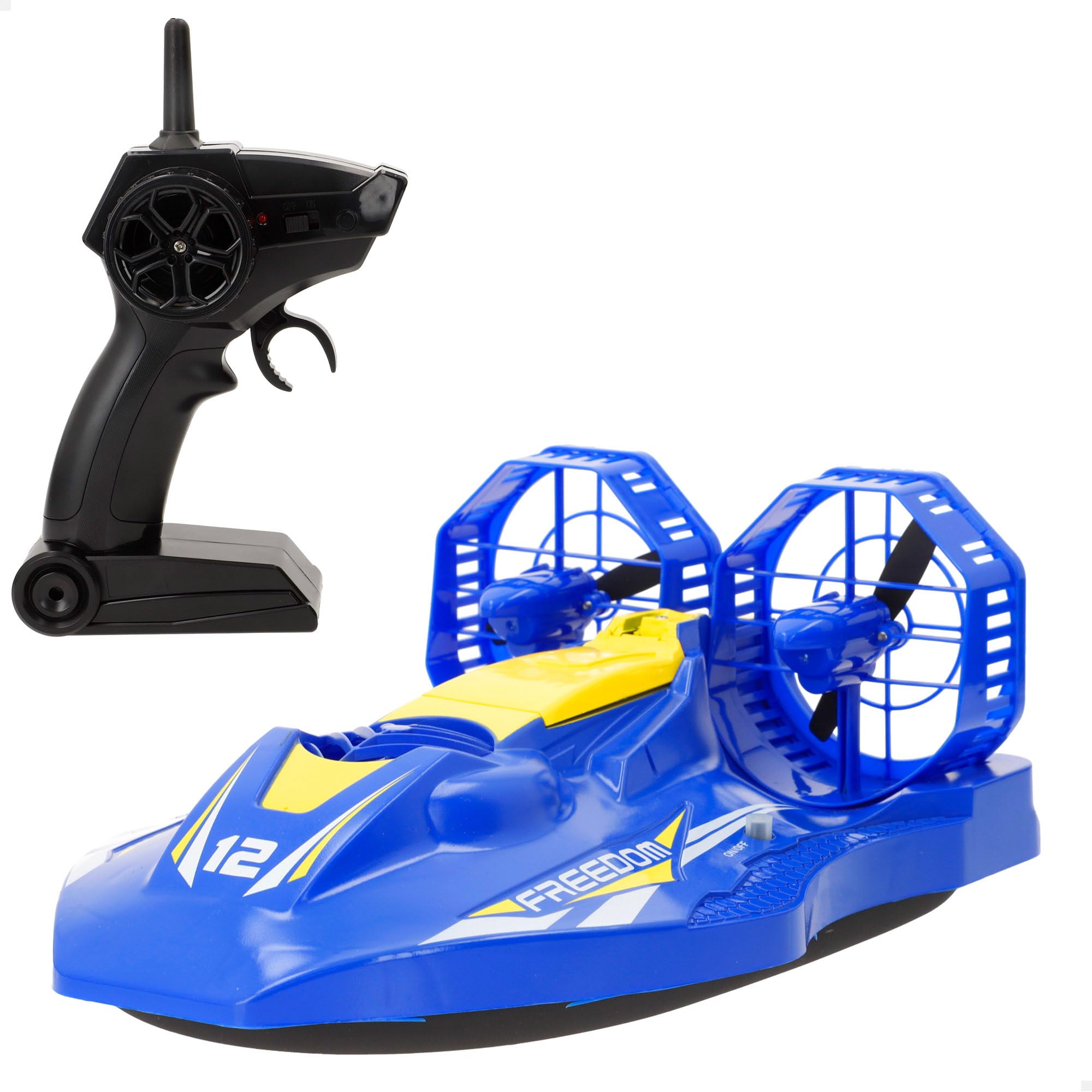 COLORBABY Speed & Go - Barca rapida radiocomandata, giocattolo radiocomandato elettrico, giocattoli per bambini, barca RC terra, acqua e ghiaccio, batteria inclusa, a partire dai 4 anni (41377)