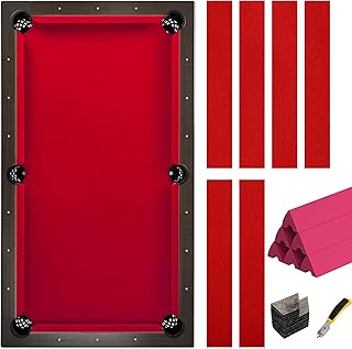 Pool Table Felt and Bumper Kit Felt for Billiard Cloth with Pool Table Bumpers and Cushions Facing, 6 Pcs Cloth Strips and Staple Remover