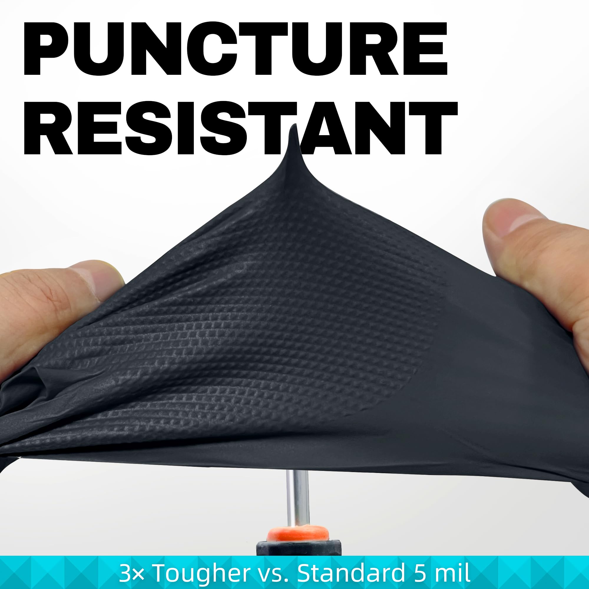 Beastek Guanti monouso in nitrile, senza polvere, senza lattice, resistenti agli agenti chimici, resistenti alle sollecitazioni, per uso alimentare, neri, 50 pezzi (X-Large)