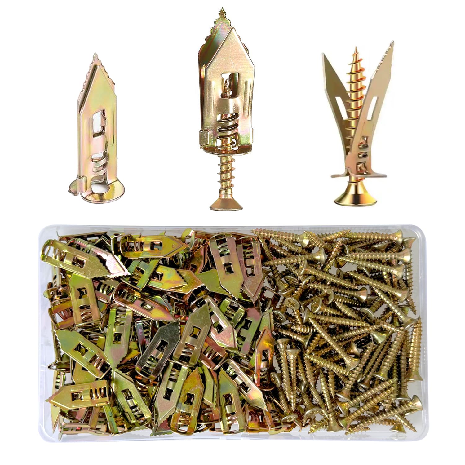 220 Pcs Self Drilling Drywall Anchors With Screws,110 Sets Plasterboard Fixings Heavy Duty,Hollow Expansion Wall Plugs Kit For Gypsum Board (M4x30mm)