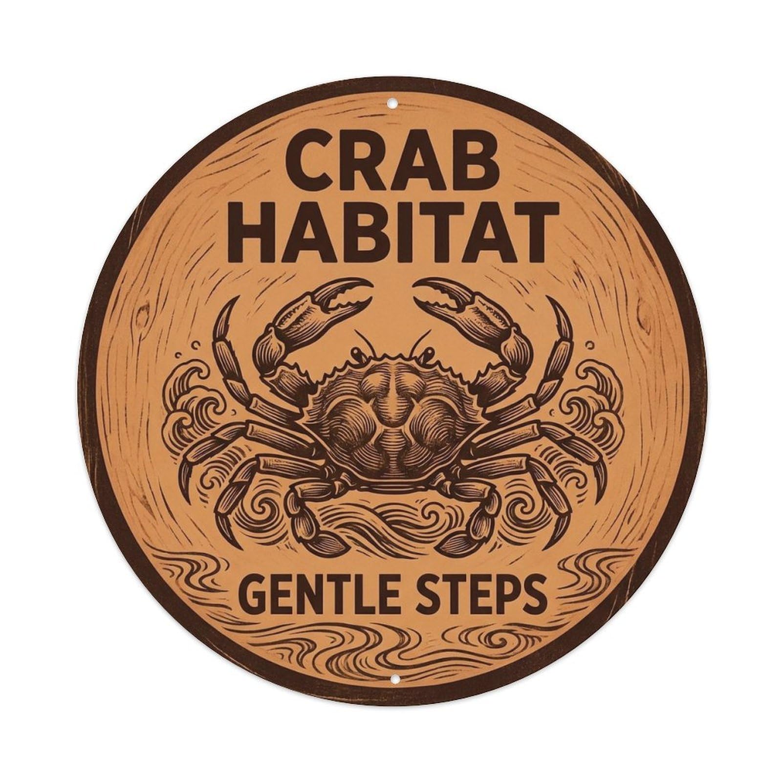 Crab Habitat Gentle Steps Wildlife Notice Metal Tin Sign