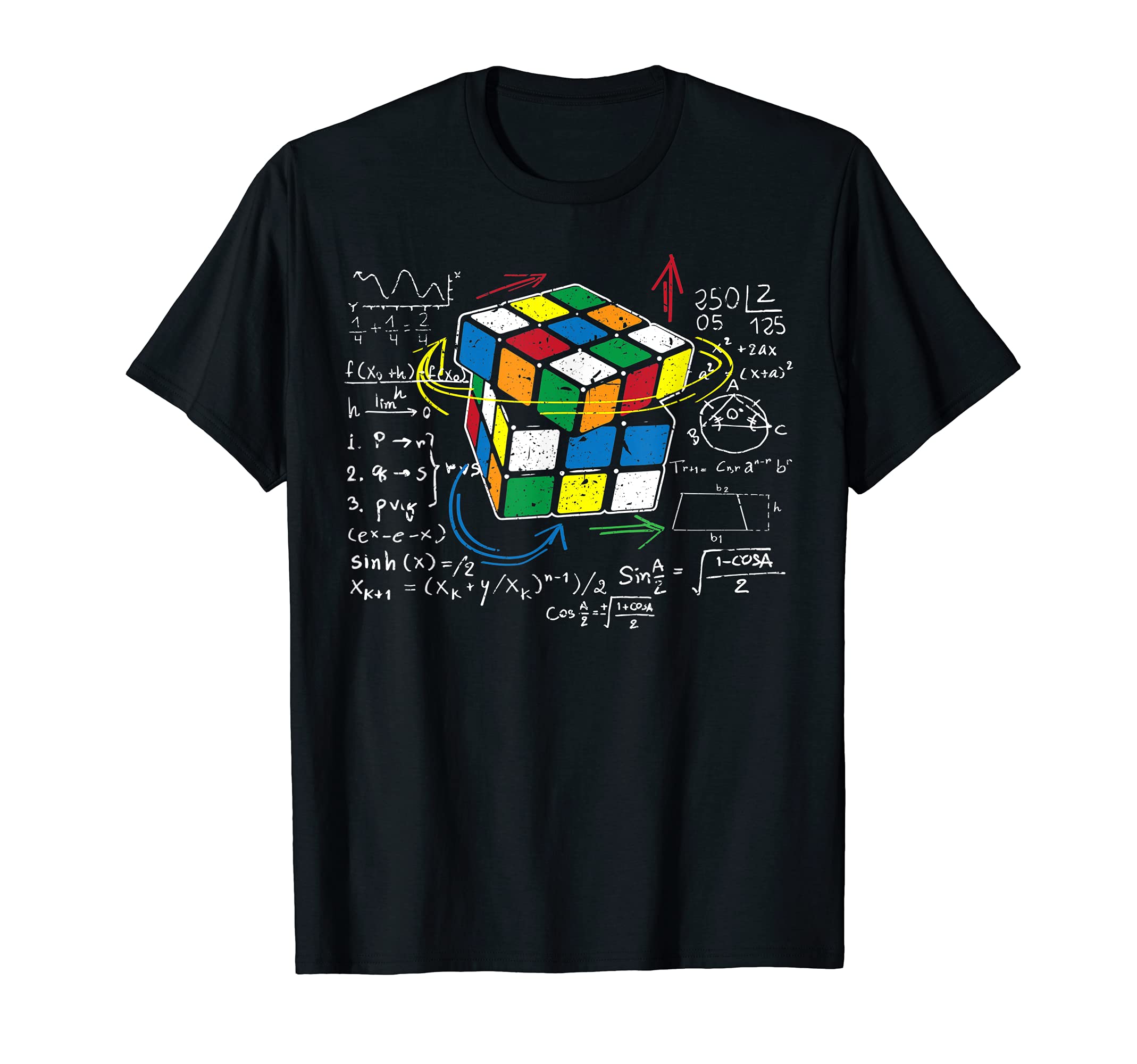 Retro Nerdy Würfel Zauber mit Mathe GleichungenCube Magic with Math Equations Retro Nerdy Rubik T-ShirtOEKO-TEX STANDARD 100