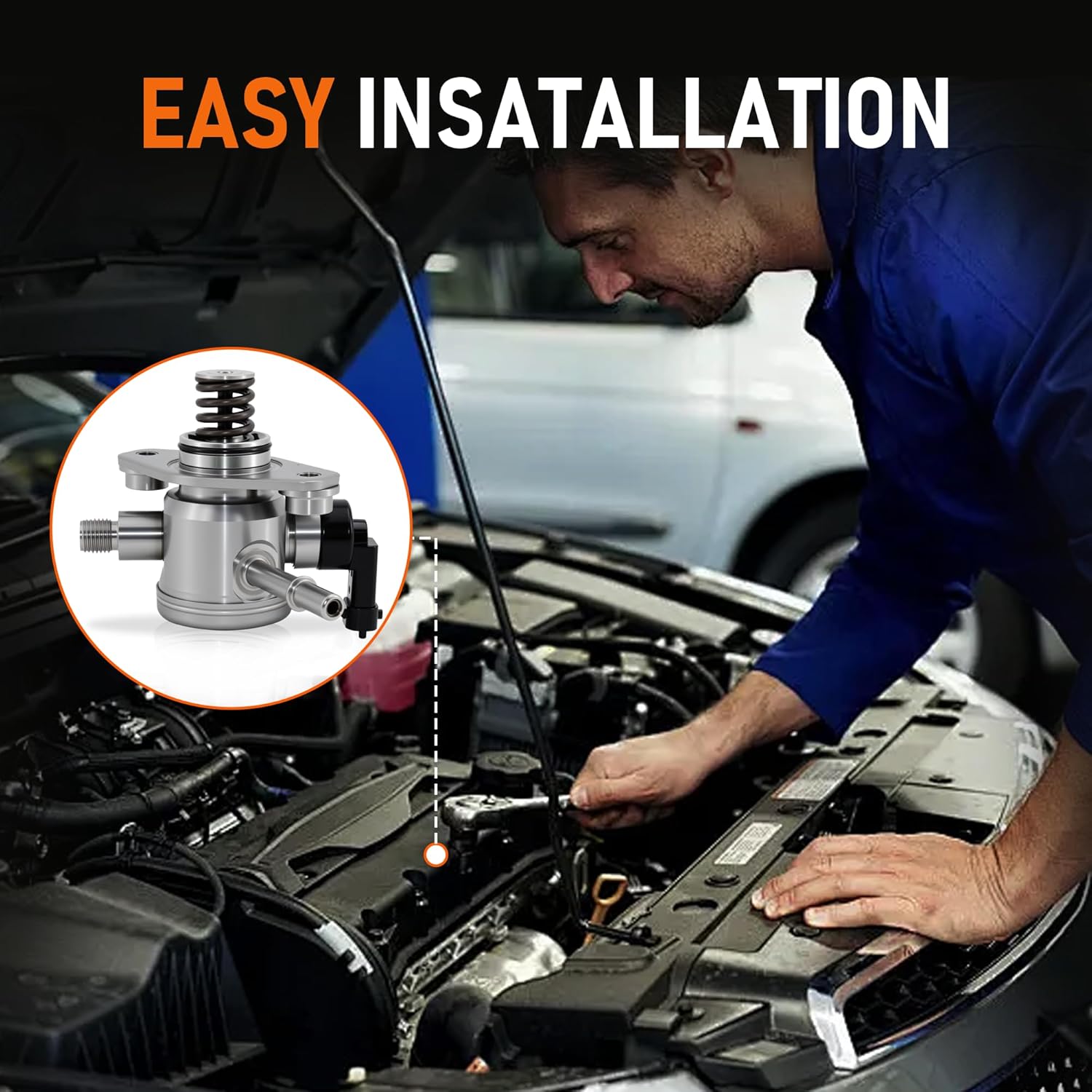 High Pressure Fuel Pump EP1028 GDP103 12639694 12641847 Compatible for Chevrolet Equinox, Malibu, Impala, Captiva Sport & GMC Terrain, Compatible for Buick LaCrosse, Verano, Regal L4 2.4L