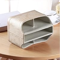 Vista 3 de PUSU - Soporte organizador de piel sintética giratorio en 360 grados para control remoto de TV, suministros de escritorio, suministros de oficina