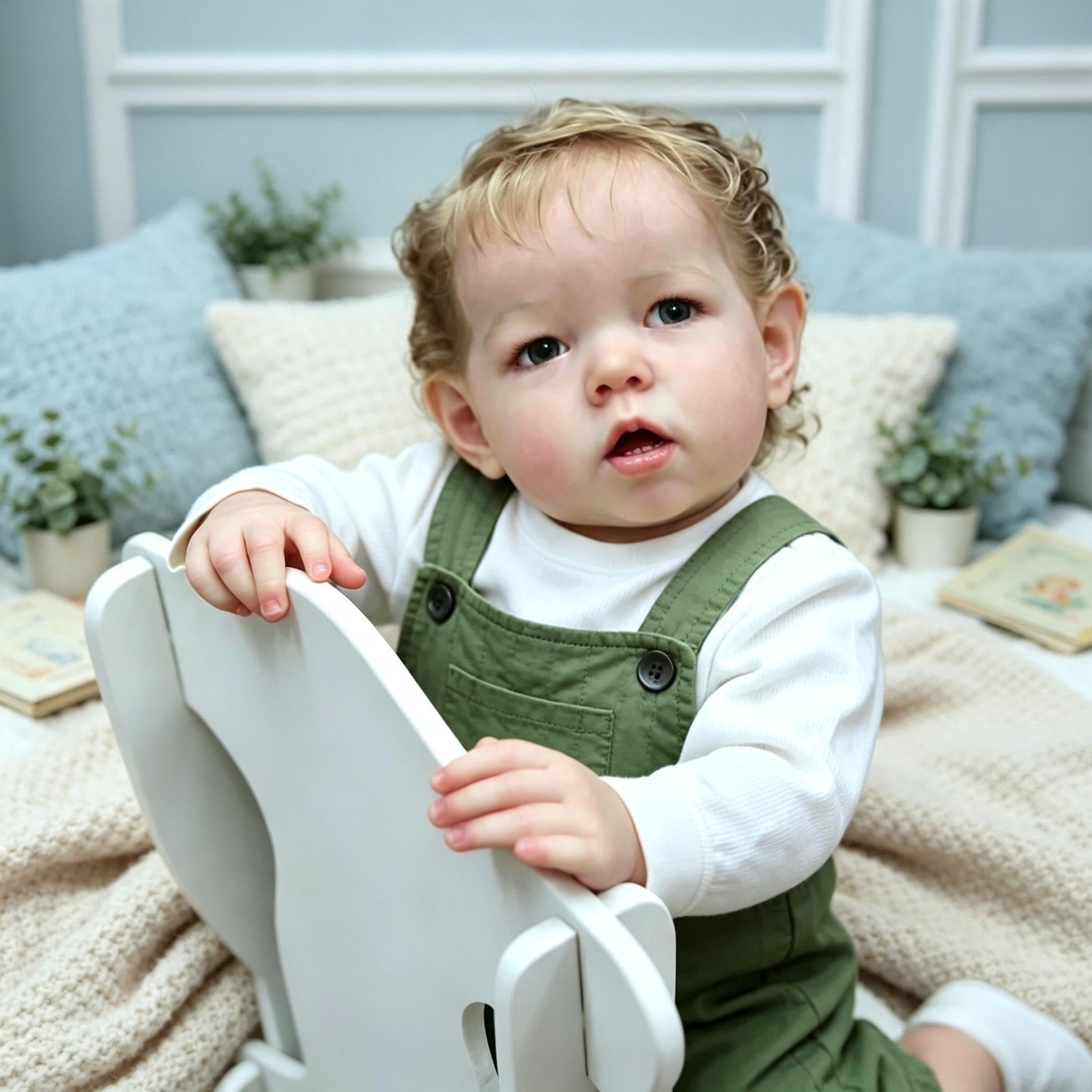 Realistyczne lalki Reborn 71 cm, duży rozmiar, Reborn Baby Dolls Boy z blond kręconymi włosami, prawdziwa lalka, miękka winylowa tkanina, ciało, realistyczna lalka dla dzieci