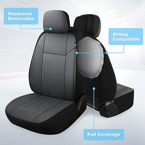 Miniatura 5 de VarCozy Fundas de asiento delantero de cuero