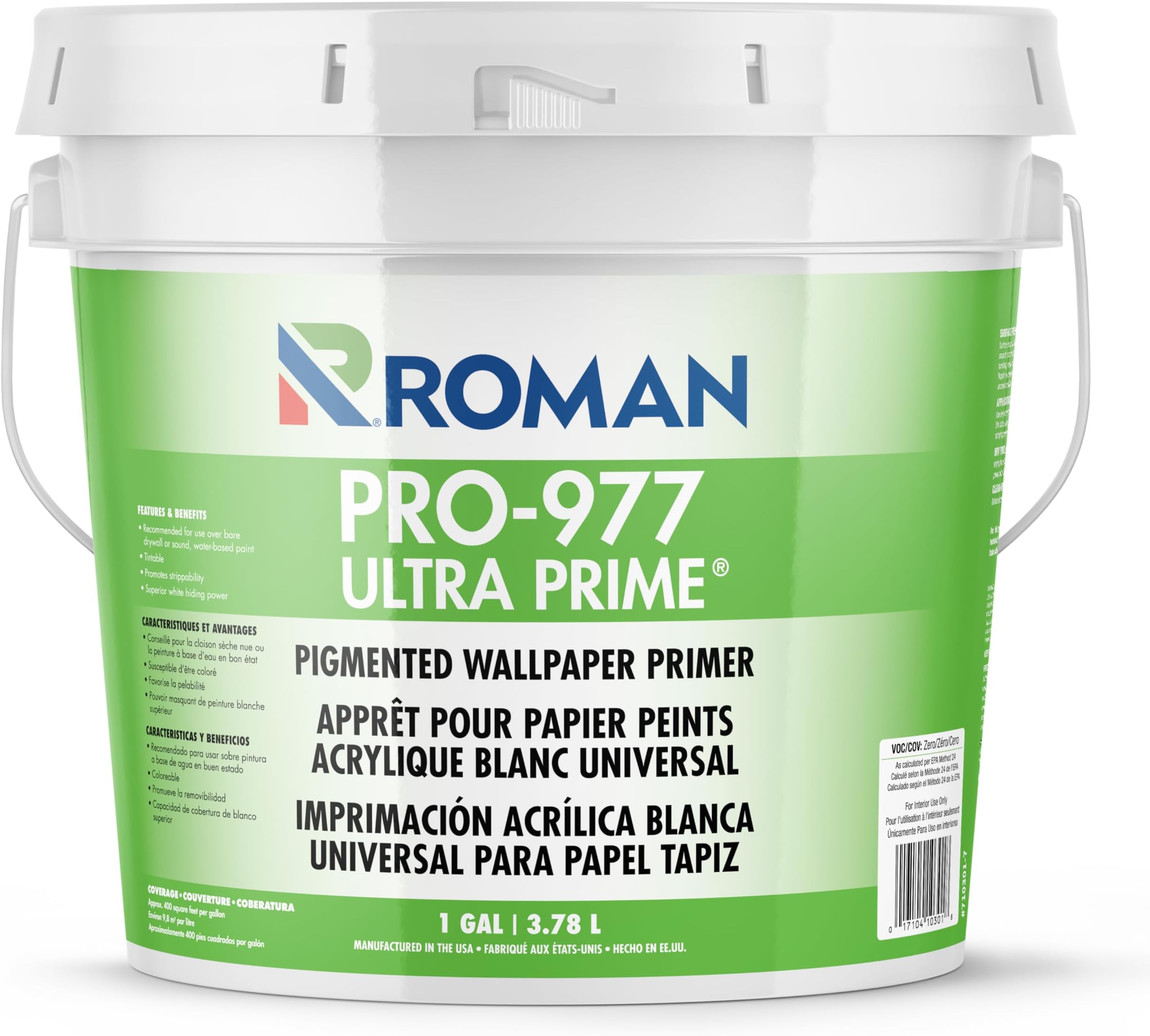 ROMAN Products 10301 PRO-977 Ultra Prime White Wallpaper Primer, 128 Fl Oz (Pack of 1)