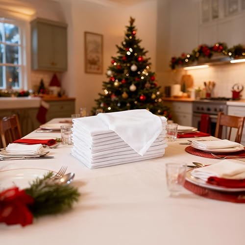 Vista 75 de Encasa XO Juego de 12 servilletas de tela color azul cobalto, 17 x 17 pulgadas, servilletas de cena de algodón de color sólido, servilletas de boda