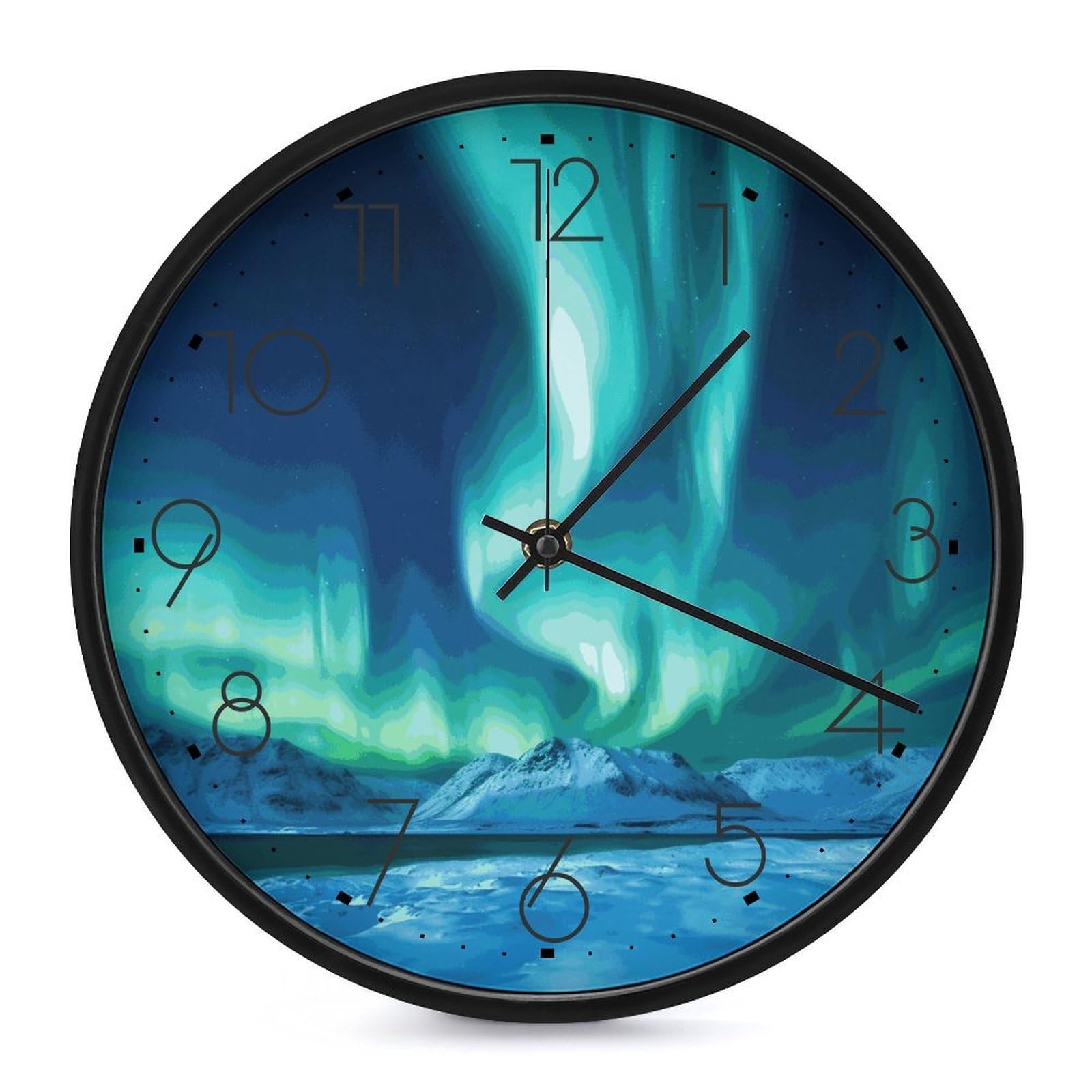 Horloge murale ronde 25 cm à grands chiffres arabes pour salon