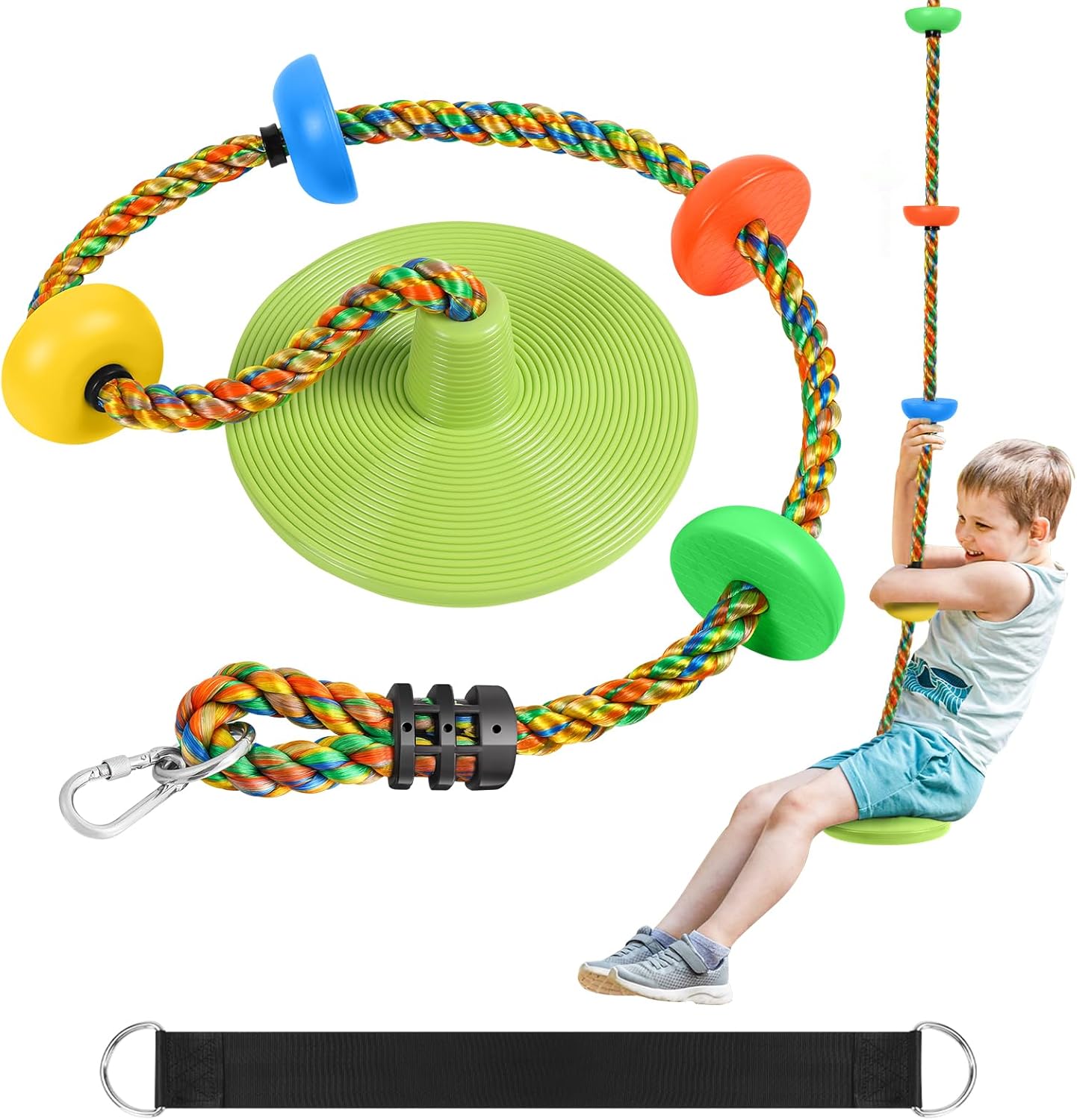 Tree Swing Climbing Rope with Seat – 220lb capacity, outdoor playground