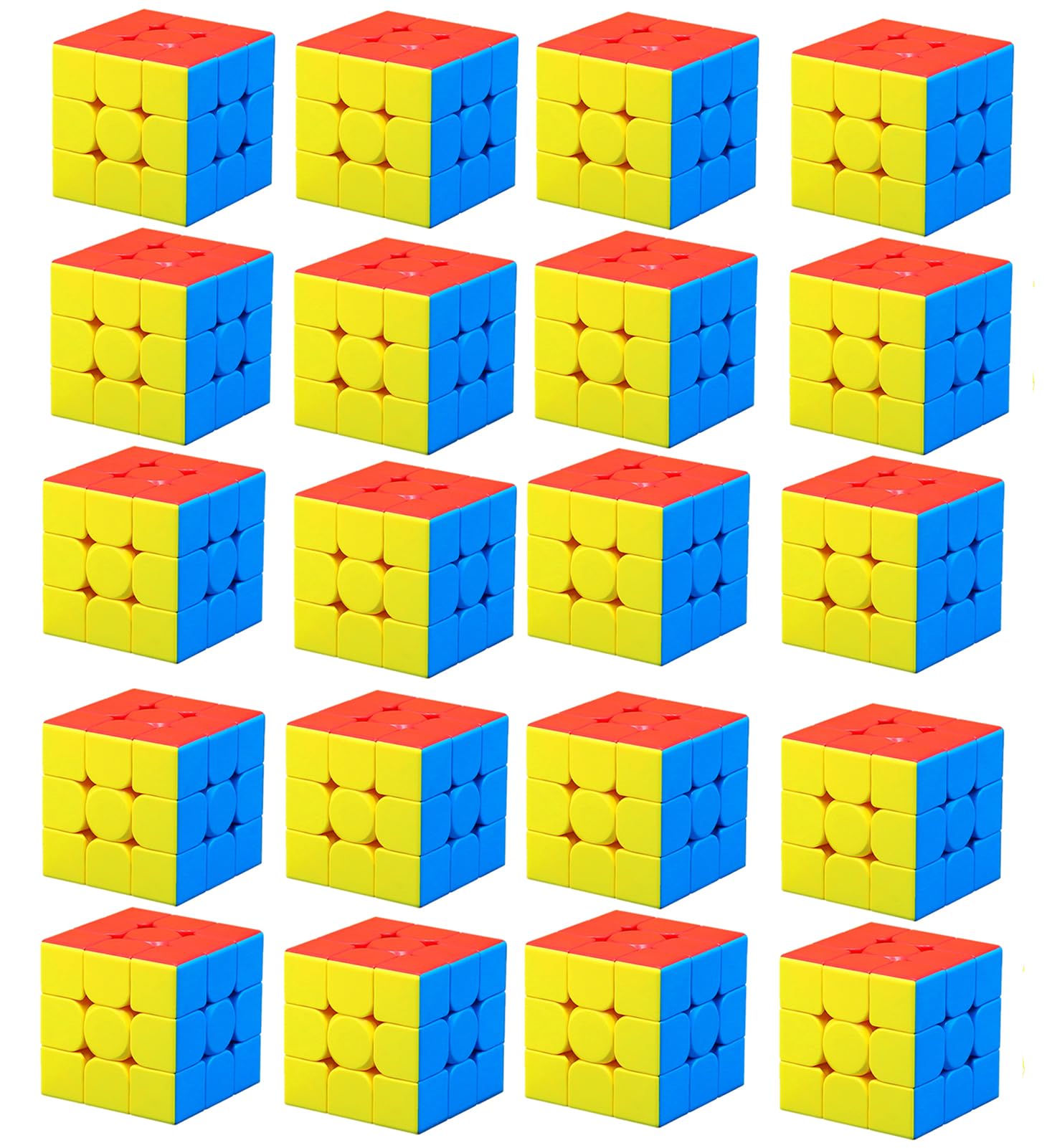 CFMOUR 20 Pack 3x3 Speed Cube Set - Stickerless Magic Cubes Bundle 3x3x3- Fast Turning Birthday Party Easter Valentines Day Gifts Puzzle Game Brain