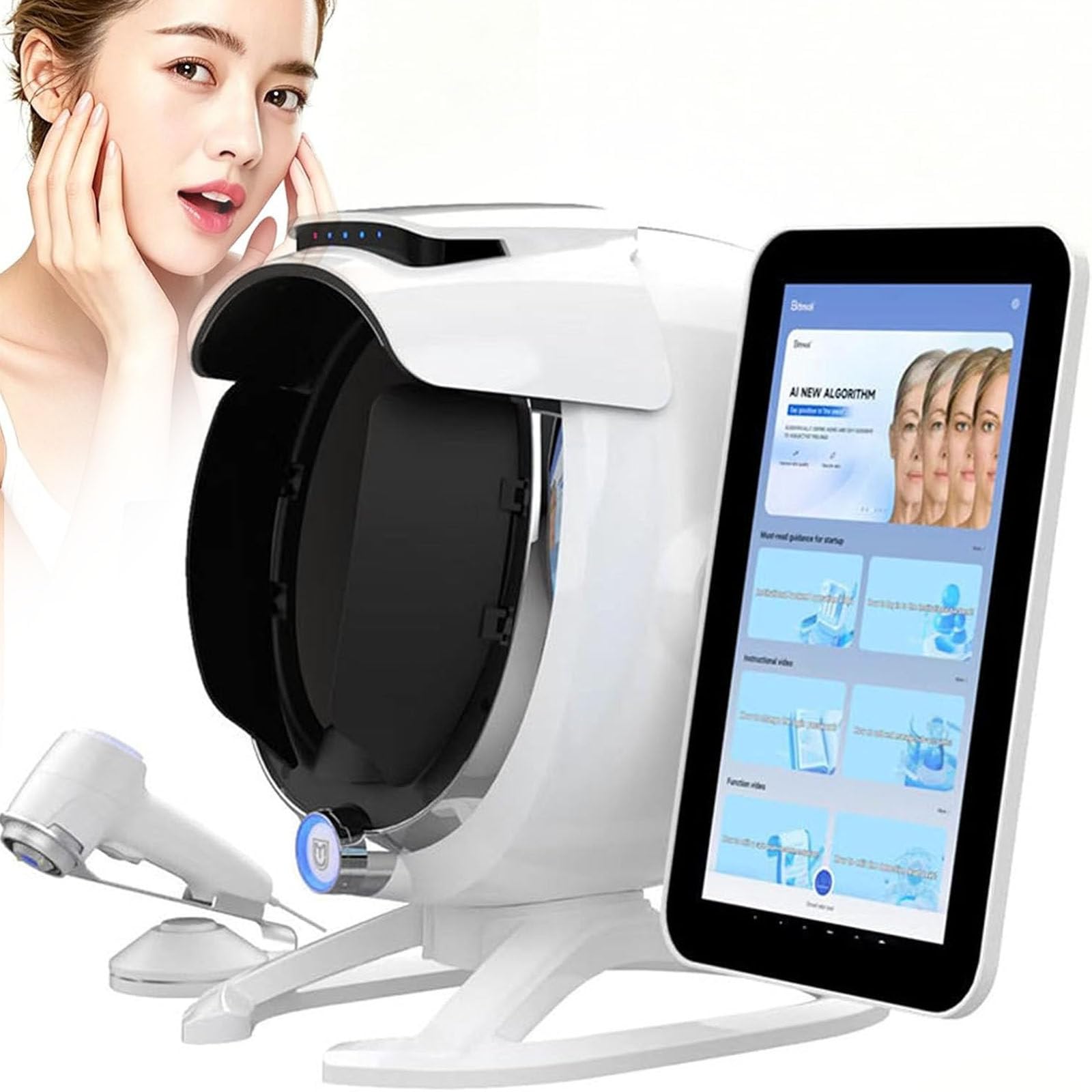 ZXSYYDS AI Skin Analyzer, 3D Intelligent Facial Skin Scanner with 36MP Camera for Wrinkles, Pores & Moisture Detection, Professional Skin Analysis Machine for Salon SPA Home Use 15.6in