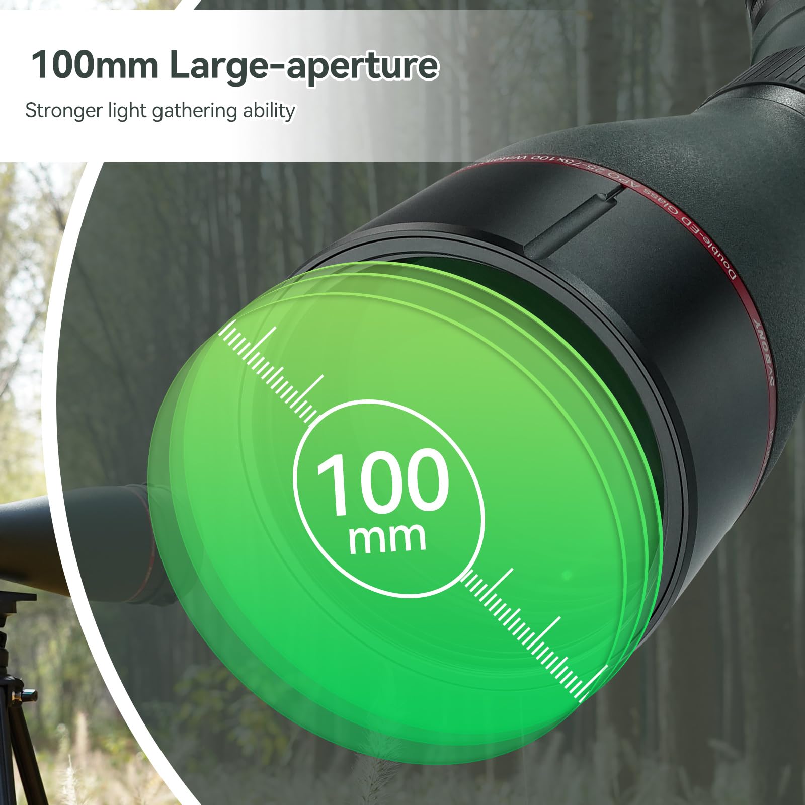 Svbony SA401 APO Lunety Obserwacyjne, 25-75x100mm Apochromatyczny Podwójny Obiektyw ED FMC, Digiscoping Kompatybilny z Kamerą Wi-Fi SC001, IPX7 Wodoodporny Dla Ptaków Oglądania, Strzelanie do Celów