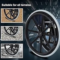 Vista 3 de Rueda trasera para silla de ruedas de 24 pulgadas, rueda de repuesto manual para silla de ruedas de 24 x 1 3/8, neumáticos sólidos no inflables