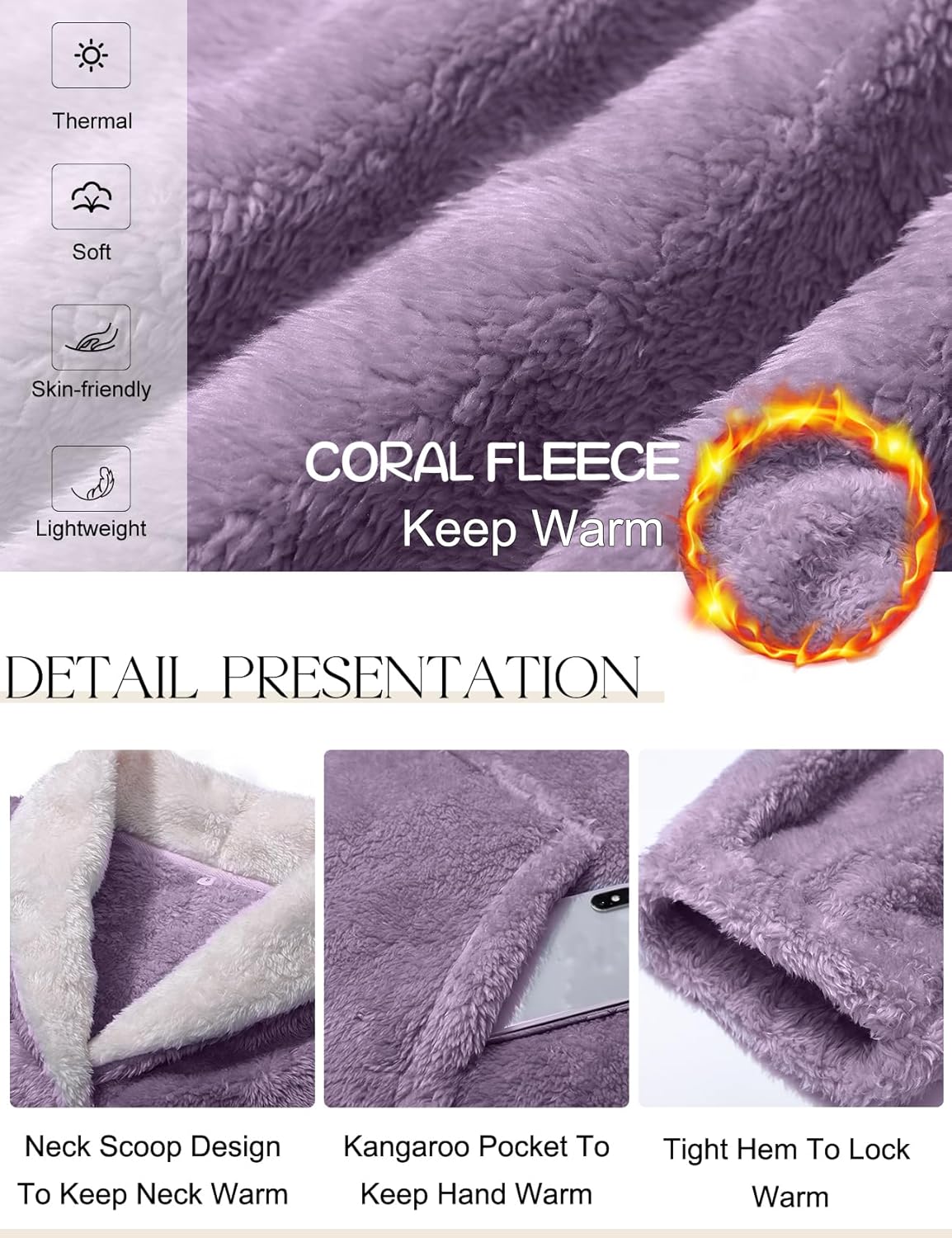 COZYPOIN Women's Fluffy Pajamas Set 2 Piece Soft Fleece Pjs Pullover Pants Loose Plush Sleepwear Warm Fuzzy Loungewear - Image 6