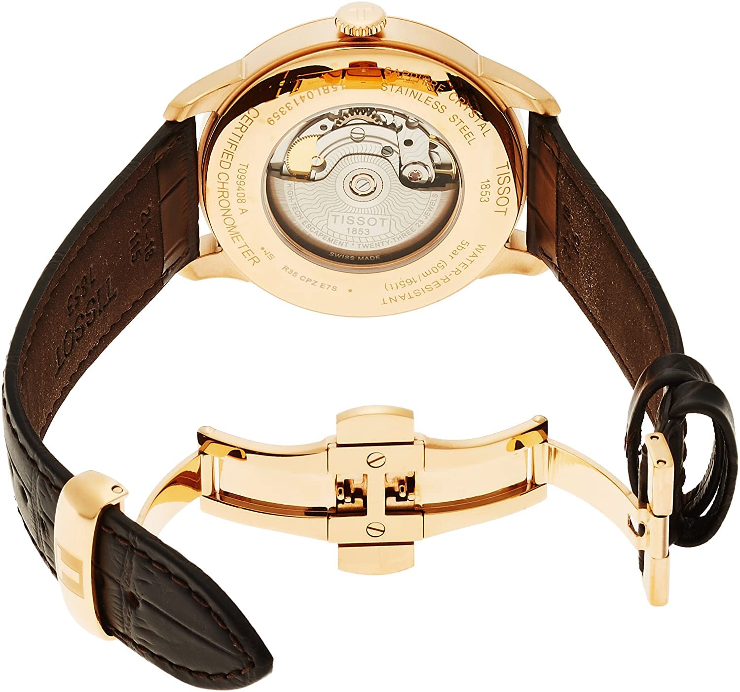 Reloj automático Tissot Visodate con PVD dorado T0194303603101