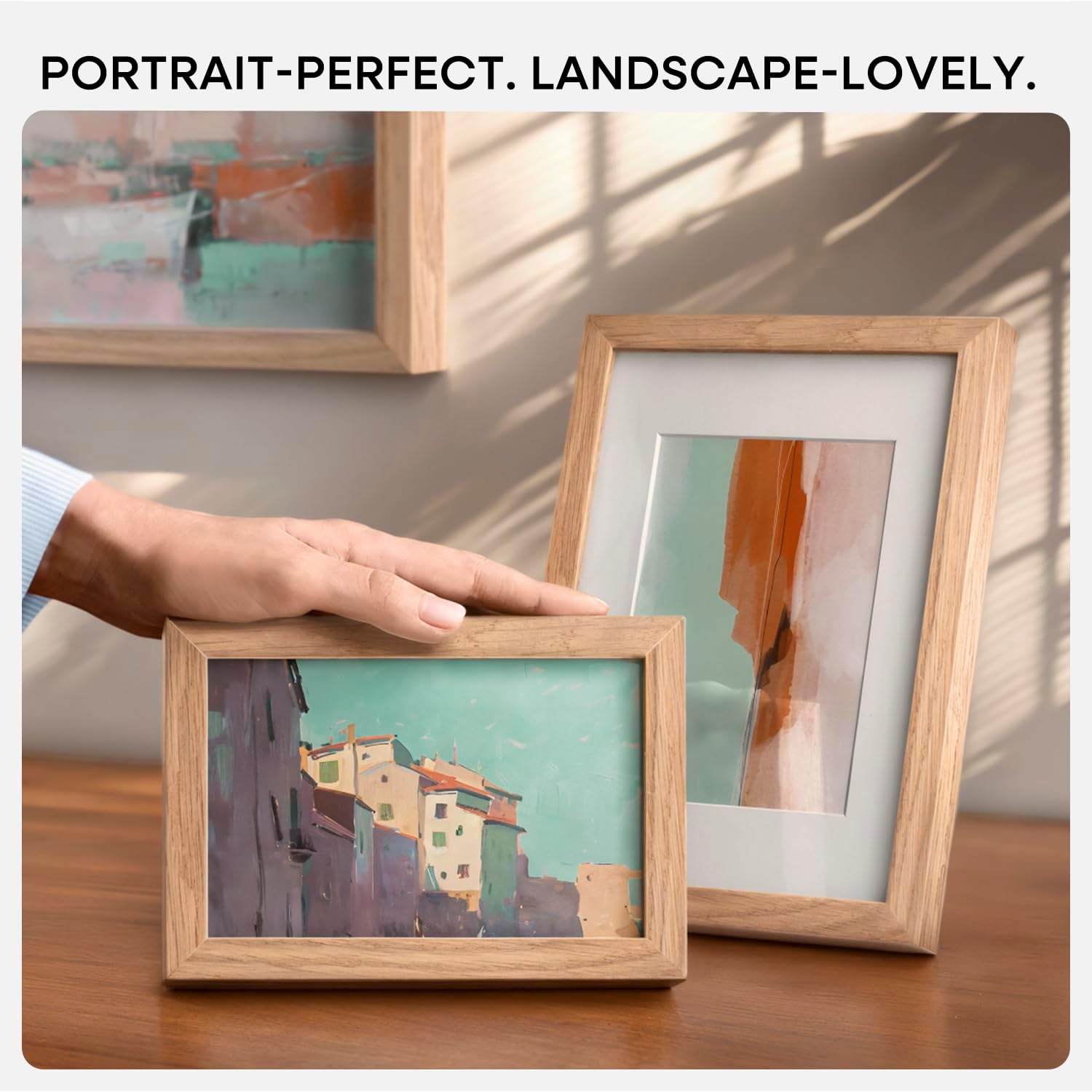 Homeforia 8 x 10 Wood Picture Frame, High End Natural Oak 8x10 Light Wooden Frames with Mat 5x7 inch Photo, 8 x 10 Frame Matted to 5 x 7 Art, Wall or Tabletop Frame, Tempered Glass, Wall Kit, Set of 1 - Image 8