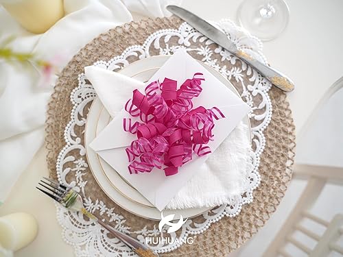 Miniatura 8 de HUIHUANG Lazos de color rosa intenso para envolver regalos, lazo de regalo rizado de 5 pulgadas x 8 unidades, lazos de cinta autoadhesivos para