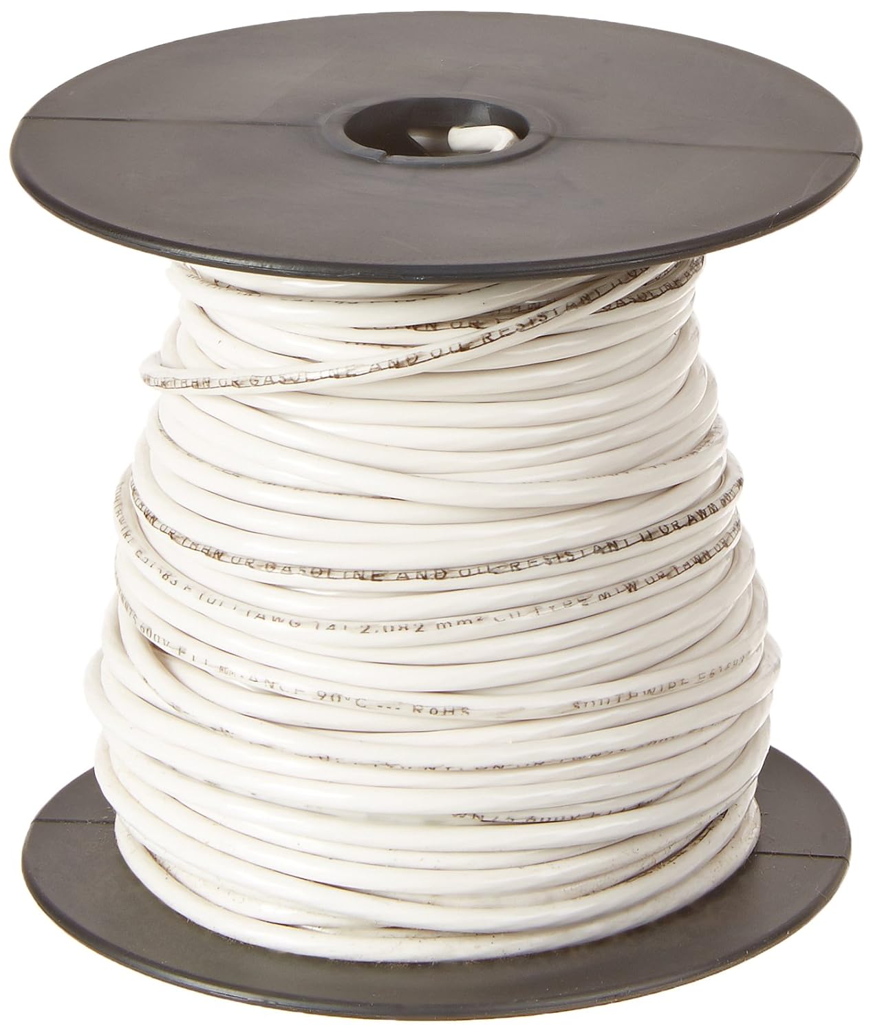 Southwire 22956752 Simpull THHN or THWN2, 14 Gauge THHN Stranded Wire, 100' per Roll, White