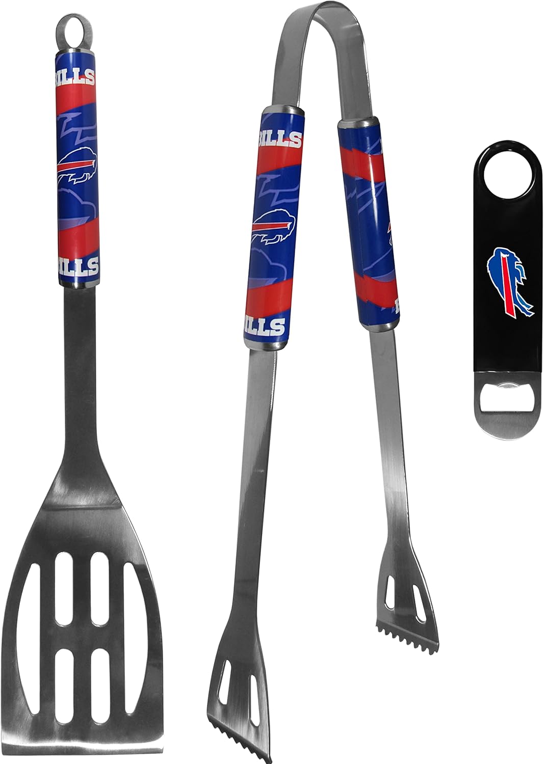 Siskiyou Sports NFL Buffalo Bills Unisex 2 pc BBQ Set and Bottle Opener, Team Colors, One Size