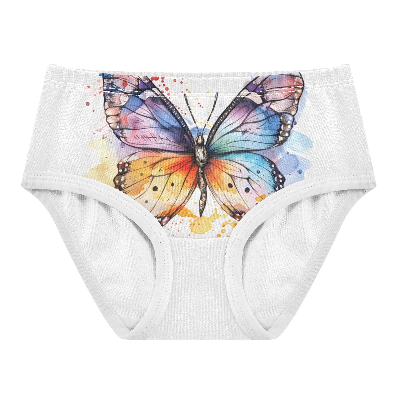 ALAZA Toddler Girls Cotton Hipster Underwear Soft Butterfly Watercolor 2 Pack 2T
