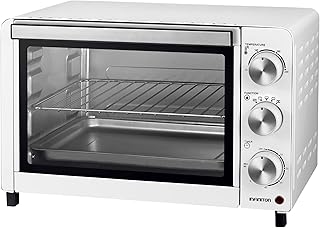 INFINITON HSM-A18B – Horno sobremesa, Blanco, 18L, 1200W, Convección, Doble acristalamiento, Control de temperatura, Temporizador 60 min.